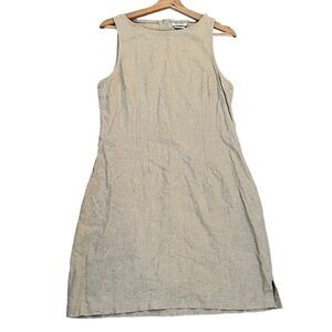 Linen Blend Khaki Mini Dress Size 10